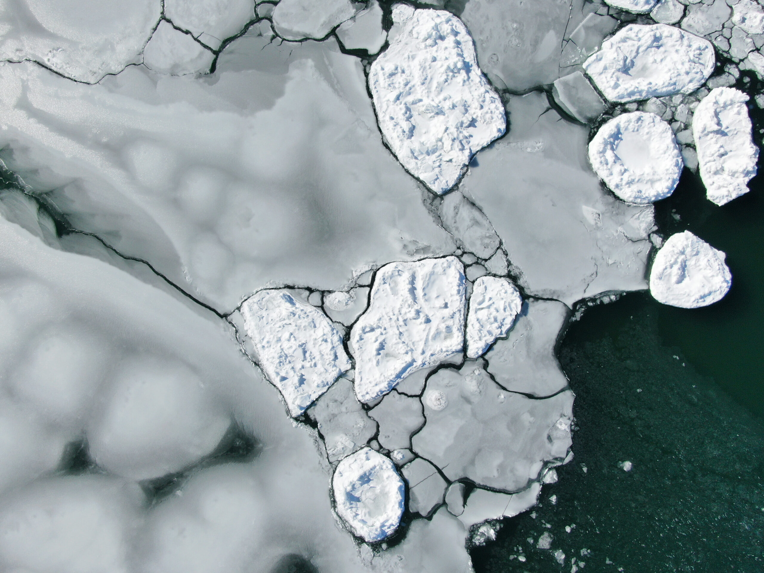 pancake ice in lake superior in porcupine mountains and ontonagon michigan