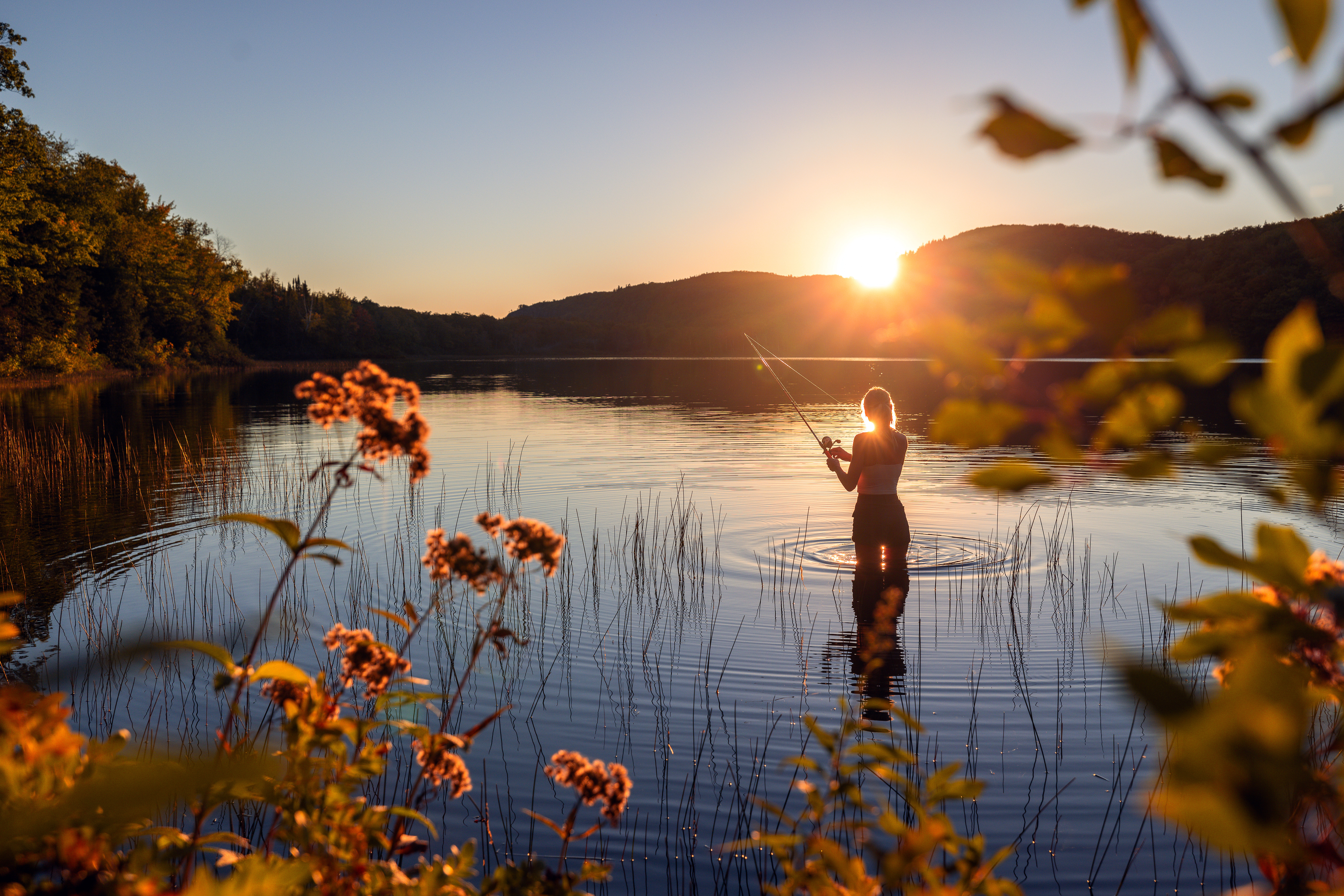 fishing lake of the clouds fall autumn in lake